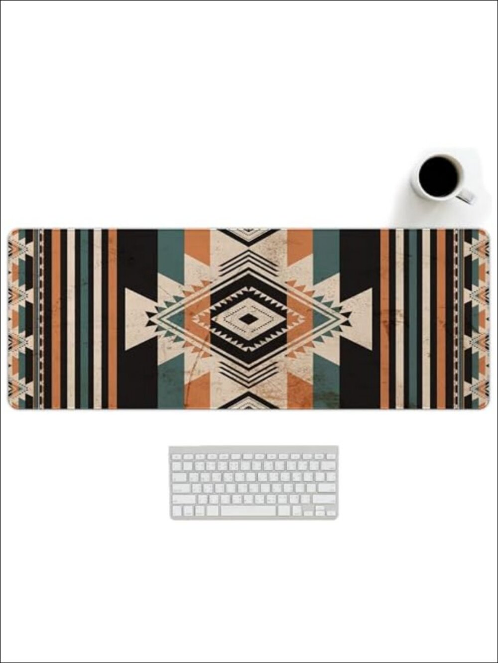 Large Western Desk Mat Mouse Pad Non-Slip Rubber Stitched Edge 31.5x11.8
